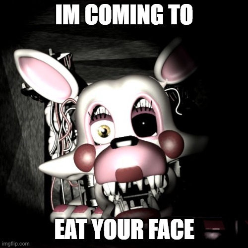 Stop the Mangle!! | IM COMING TO; EAT YOUR FACE | image tagged in stop the mangle | made w/ Imgflip meme maker