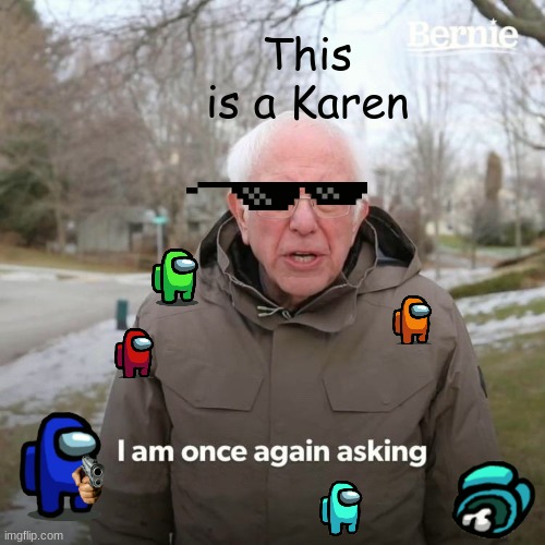 Bernie I Am Once Again Asking For Your Support | This is a Karen | image tagged in memes,bernie i am once again asking for your support | made w/ Imgflip meme maker