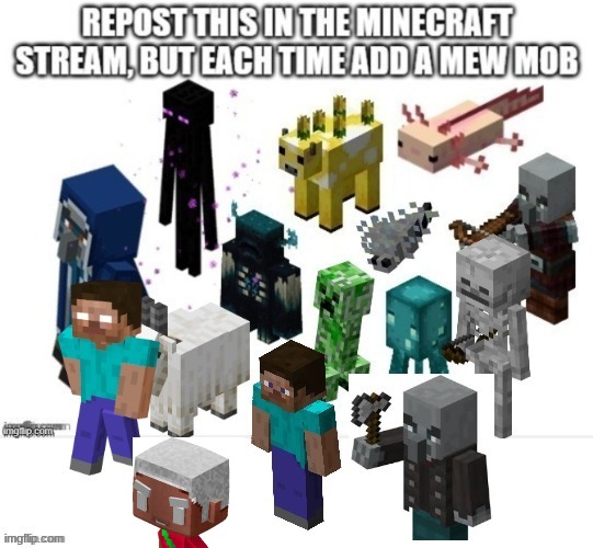 i added a beta mob :) | image tagged in minecraft | made w/ Imgflip meme maker
