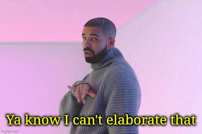 Drizzy 50/50 | Ya know I can't elaborate that | image tagged in drizzy 50/50 | made w/ Imgflip meme maker