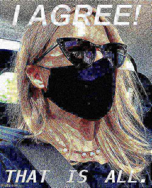 Kylie I agree with face mask deep-fried Blank Meme Template