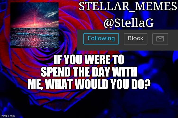 IF YOU WERE TO SPEND THE DAY WITH ME, WHAT WOULD YOU DO? | made w/ Imgflip meme maker
