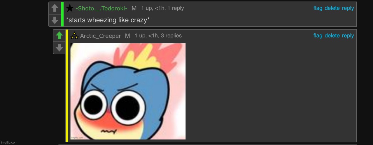 I catches creeper blushing! | made w/ Imgflip meme maker