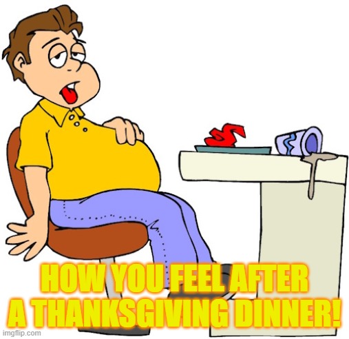 how you feel after a Thanksgiving dinner | HOW YOU FEEL AFTER A THANKSGIVING DINNER! | image tagged in thanksgiving,dinner,funny | made w/ Imgflip meme maker