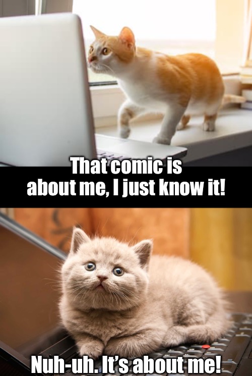 Nuh-uh. It’s about me! That comic is about me, I just know it! | made w/ Imgflip meme maker