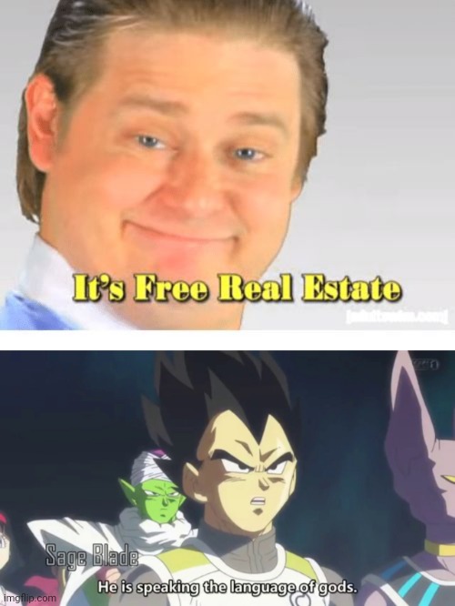 image tagged in it's free real estate,he is speaking the language of the gods | made w/ Imgflip meme maker