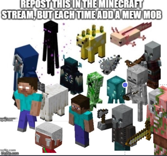I added zombie pig man | image tagged in minecraft,zombie pig man | made w/ Imgflip meme maker