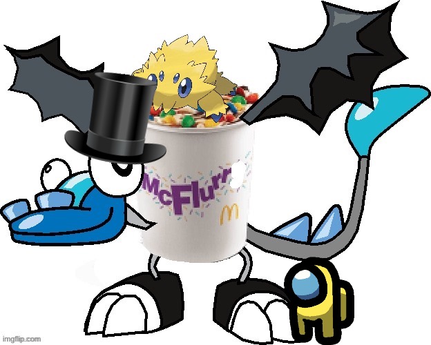 Tophat McFlurr with a baby crewmate. | made w/ Imgflip meme maker