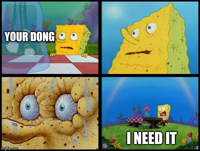 Spongebob - "I Don't Need It" (by Henry-C) | YOUR DONG I NEED IT | image tagged in spongebob - i don't need it by henry-c | made w/ Imgflip meme maker