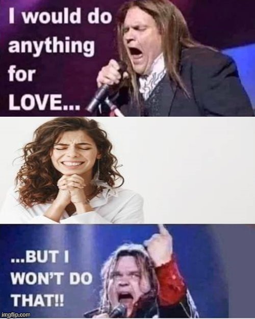 I would do anything for love | image tagged in i would do anything for love | made w/ Imgflip meme maker