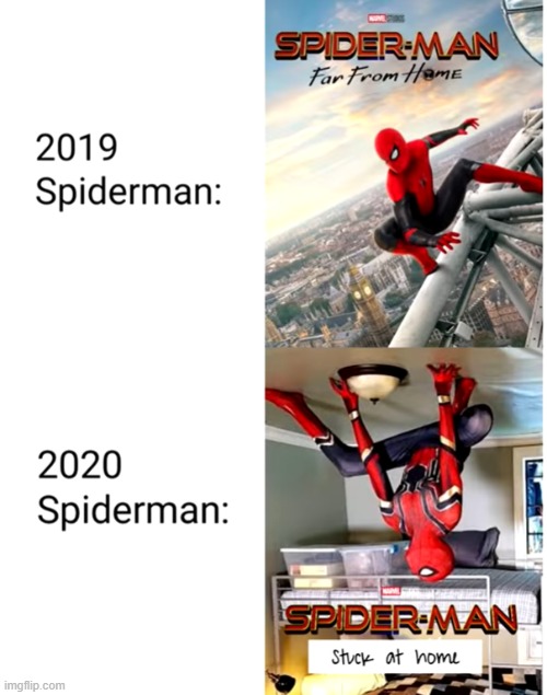 2021 spiderman : have no home | image tagged in memes,spiderman,2020,coronavirus,stay at home | made w/ Imgflip meme maker