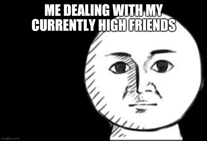 I'm trying | ME DEALING WITH MY CURRENTLY HIGH FRIENDS | image tagged in straight face | made w/ Imgflip meme maker