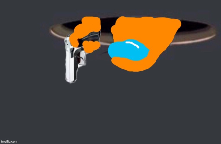 super sus | image tagged in orange has a gun | made w/ Imgflip meme maker