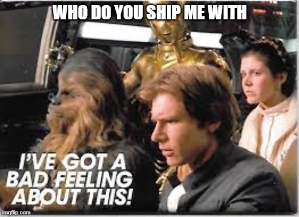 this might turn into one of the times where I really hate you guys | WHO DO YOU SHIP ME WITH | image tagged in i've got a bad feeling about this | made w/ Imgflip meme maker