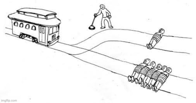 Trolley | image tagged in trolley problem | made w/ Imgflip meme maker