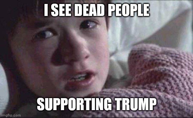 I see, you see, we all see | I SEE DEAD PEOPLE; SUPPORTING TRUMP | image tagged in memes,i see dead people | made w/ Imgflip meme maker