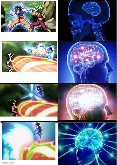 Kefla vs Goku | image tagged in memes,expanding brain | made w/ Imgflip meme maker