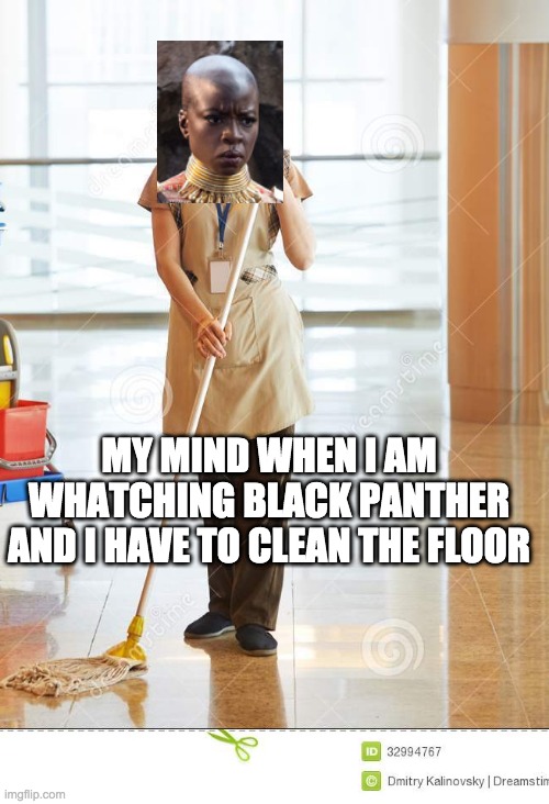 MY MIND WHEN I AM WHATCHING BLACK PANTHER AND I HAVE TO CLEAN THE FLOOR | image tagged in black panther,clean,the floor | made w/ Imgflip meme maker