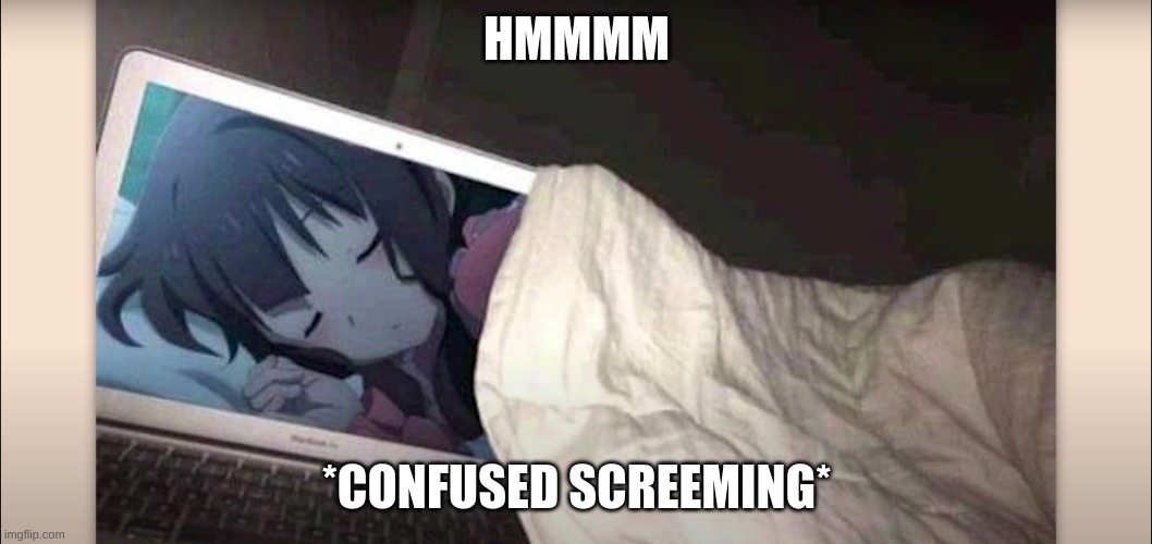 uhh | HMMMM; *CONFUSED SCREEMING* | image tagged in anime | made w/ Imgflip meme maker