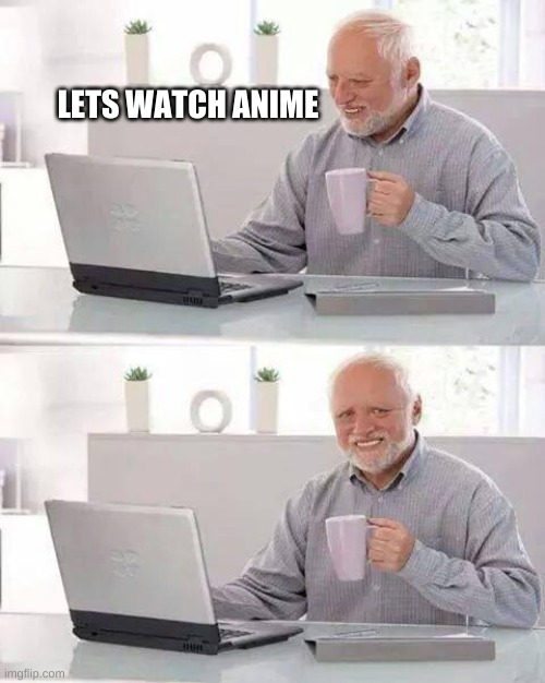 Is this with all Anime? | LETS WATCH ANIME | image tagged in memes,hide the pain harold | made w/ Imgflip meme maker