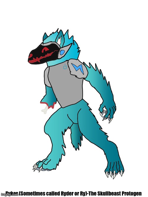 Yeah, I created a Skullbeast Protogen. His name is Ryker | Ryker (Sometimes called Ryder or Ry)-The Skullbeast Protogen | made w/ Imgflip meme maker