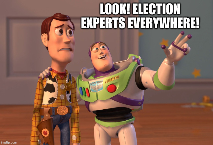 2020 Elections | LOOK! ELECTION EXPERTS EVERYWHERE! | image tagged in memes,x x everywhere | made w/ Imgflip meme maker