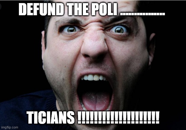 best | DEFUND THE POLI ................ TICIANS !!!!!!!!!!!!!!!!!!!! | image tagged in defund | made w/ Imgflip meme maker