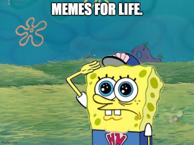 Spongebob salute | MEMES FOR LIFE. | image tagged in spongebob salute | made w/ Imgflip meme maker