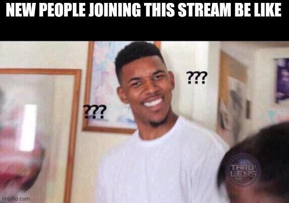 They must be so confused | NEW PEOPLE JOINING THIS STREAM BE LIKE | image tagged in black guy confused | made w/ Imgflip meme maker