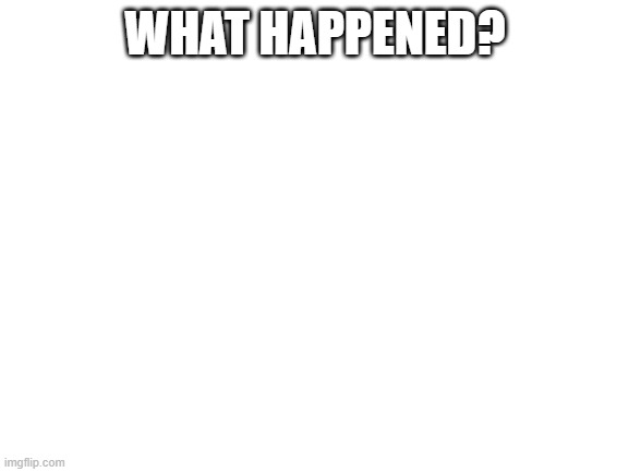 Blank White Template | WHAT HAPPENED? | image tagged in blank white template | made w/ Imgflip meme maker