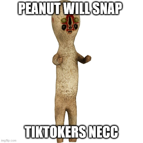 Scp 173 | PEANUT WILL SNAP TIKTOKERS NECC | image tagged in scp 173 | made w/ Imgflip meme maker