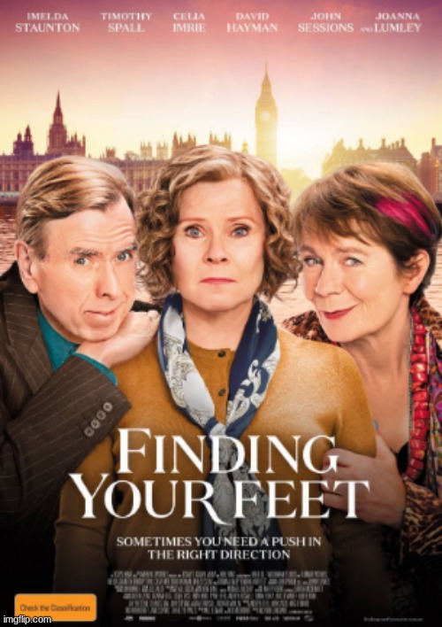 The Harry Potter series' Imelda Staunton and Timothy Spall star in this lovely comedy! | image tagged in finding your feet,movies,imelda staunton,timothy spall,celia imrie,joanna lumley | made w/ Imgflip meme maker