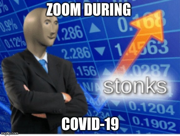 Stoinks | ZOOM DURING; COVID-19 | image tagged in stoinks | made w/ Imgflip meme maker