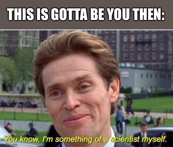 scientist myself | THIS IS GOTTA BE YOU THEN: | image tagged in scientist myself | made w/ Imgflip meme maker