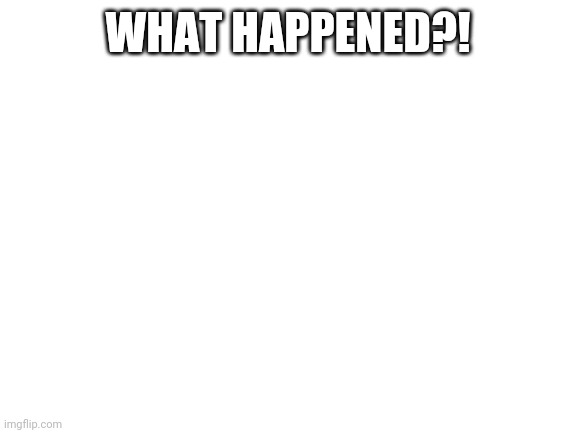 Blank White Template | WHAT HAPPENED?! | image tagged in blank white template | made w/ Imgflip meme maker