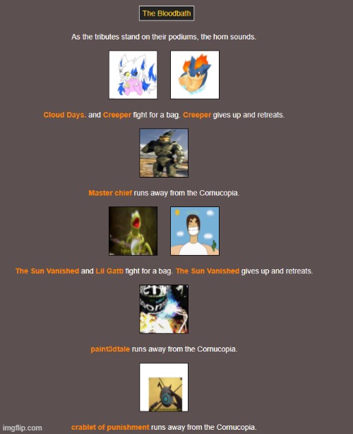 Bloodbath (1) | image tagged in hunger games | made w/ Imgflip meme maker