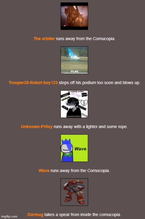 Bloodbath (4) | image tagged in hunger games | made w/ Imgflip meme maker