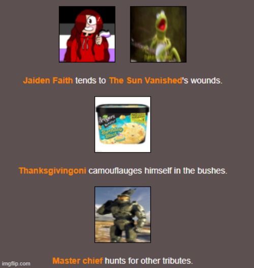 Day 1 (4) | image tagged in hunger games | made w/ Imgflip meme maker