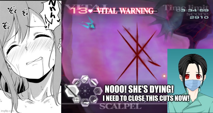 Most Intense operation on Hanamaru! | NOOO! SHE'S DYING! I NEED TO CLOSE THIS CUTS NOW! | image tagged in surgery,love live,anime | made w/ Imgflip meme maker