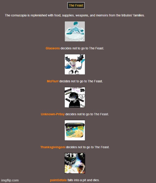 Night 5 (feast) | image tagged in hunger games | made w/ Imgflip meme maker