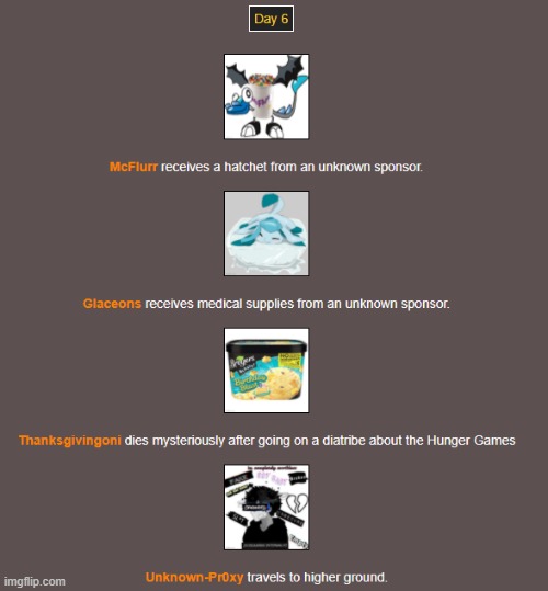 Day 6 | image tagged in hunger games | made w/ Imgflip meme maker