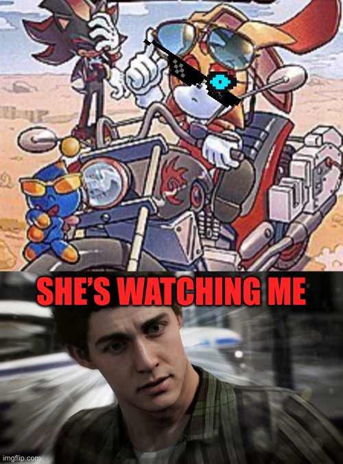 SHE’S WATCHING ME | image tagged in spiderman ps4 | made w/ Imgflip meme maker