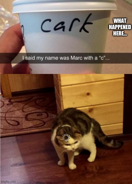 WHAT HAPPENED HERE... | image tagged in loading cat hd | made w/ Imgflip meme maker