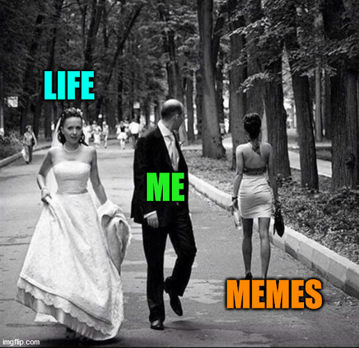 Distracted husband | LIFE; ME; MEMES | image tagged in distracted husband | made w/ Imgflip meme maker