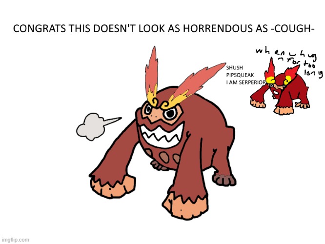 tried to draw darmanitan after failing in like august, quite proud ngl | image tagged in pokemon,darmanitan | made w/ Imgflip meme maker