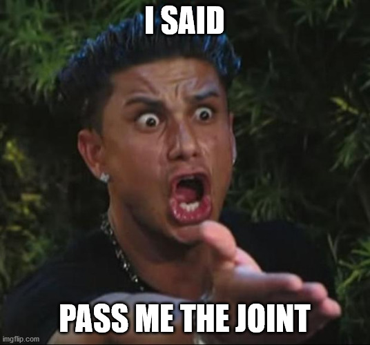 DJ Pauly D |  I SAID; PASS ME THE JOINT | image tagged in memes,dj pauly d | made w/ Imgflip meme maker