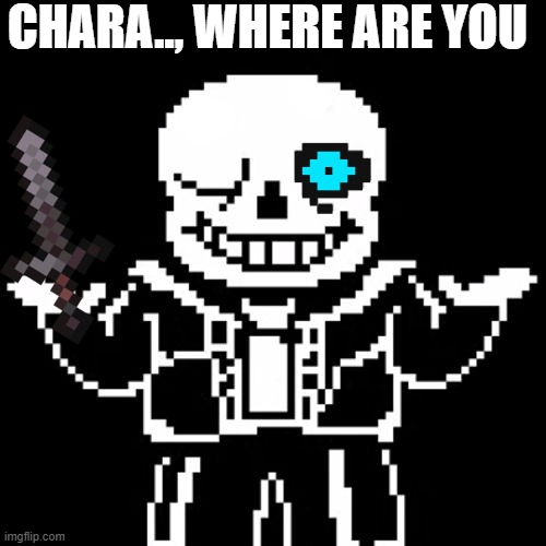Sans | CHARA.., WHERE ARE YOU | image tagged in sans | made w/ Imgflip meme maker