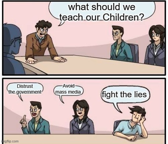 Fight the lies | image tagged in distrust the government | made w/ Imgflip meme maker