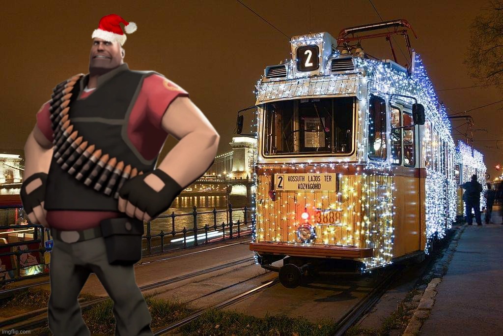 Heavy in Budapest, Hungary (Christmas Special) | image tagged in memes,tf2 heavy,christmas | made w/ Imgflip meme maker