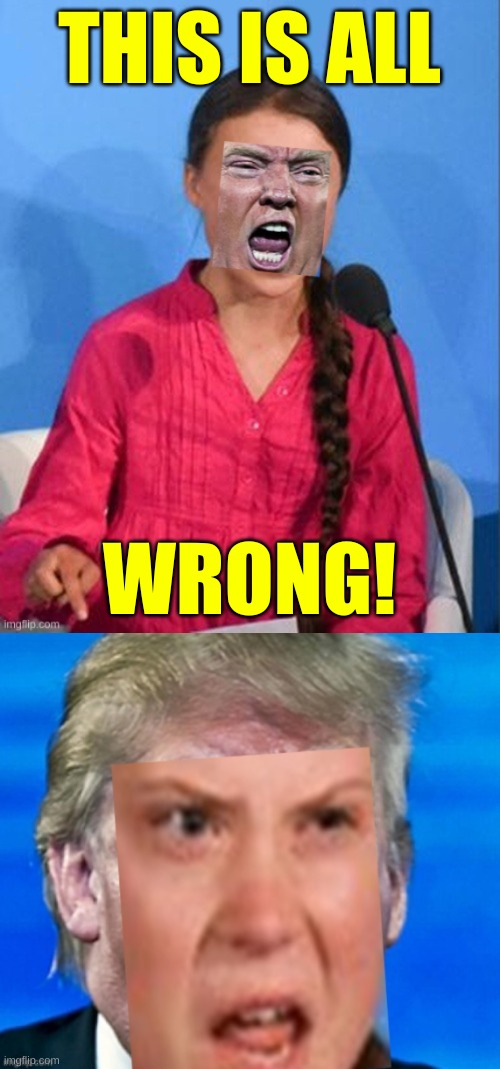  THIS IS ALL; WRONG! | image tagged in greta donald thunberg trump how dare you,election 2020,rigged elections,trump lost,this is all wrong | made w/ Imgflip meme maker